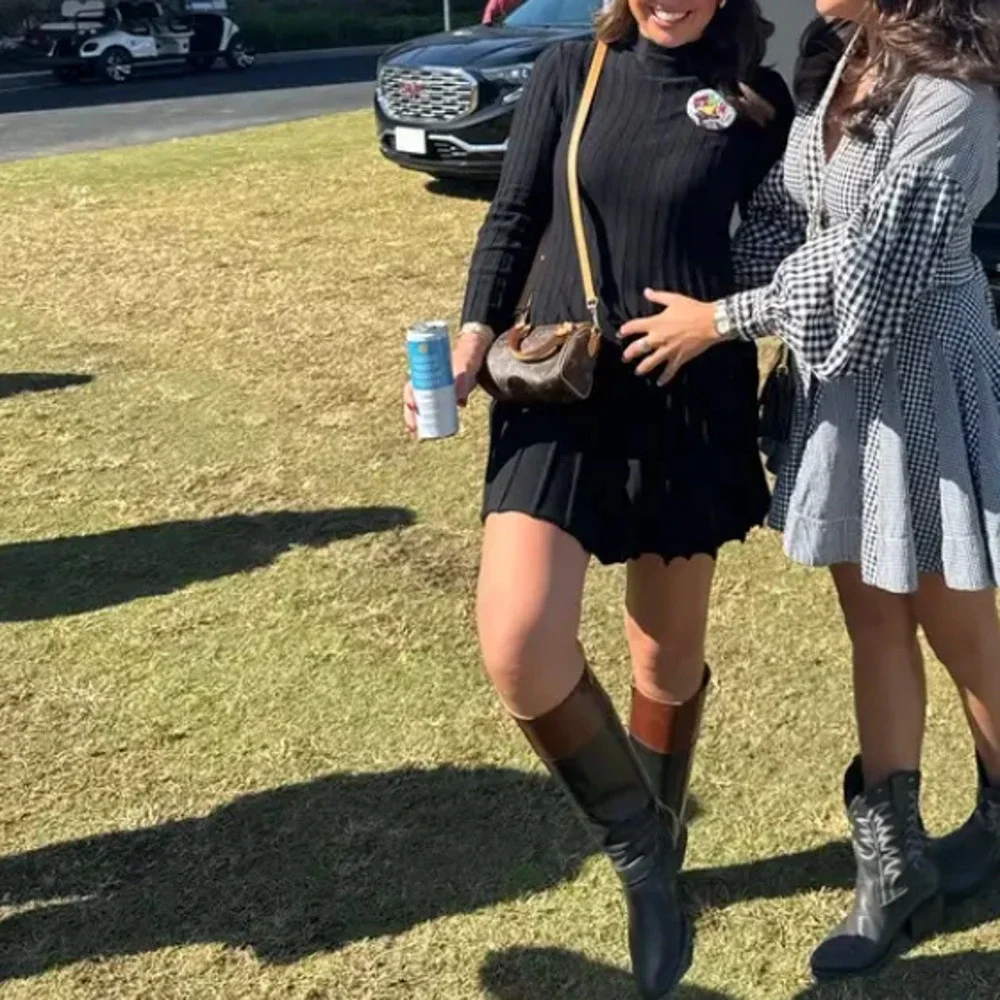 Maje Black Ribbed Knit Mini Dress SMALL Career Fit Flare Long Bell Sleeve $300 - Picture 8 of 13